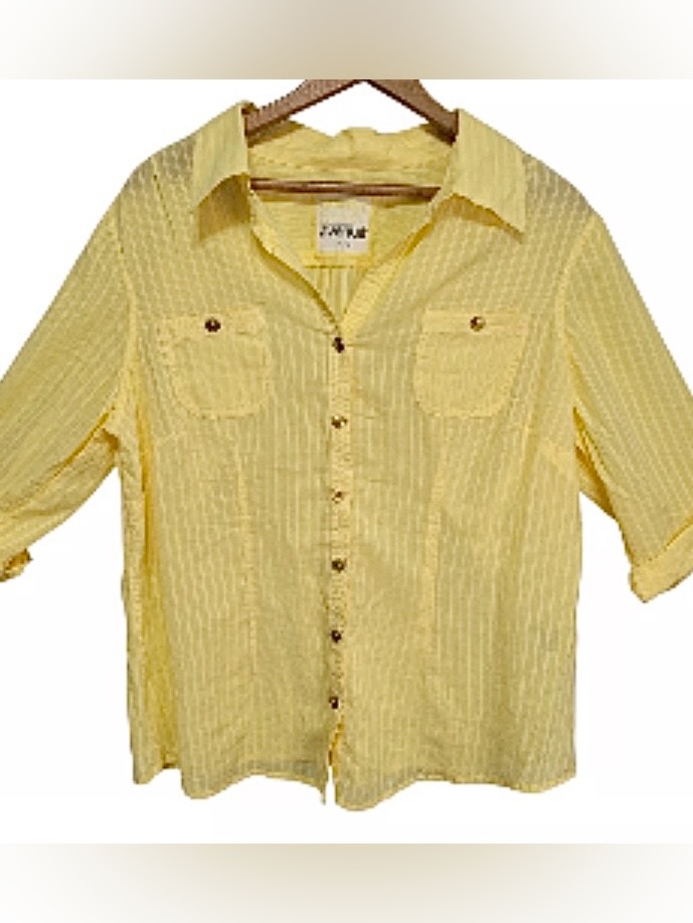 avenue The Perfect Shirt Yellow roll tab sleeve button up